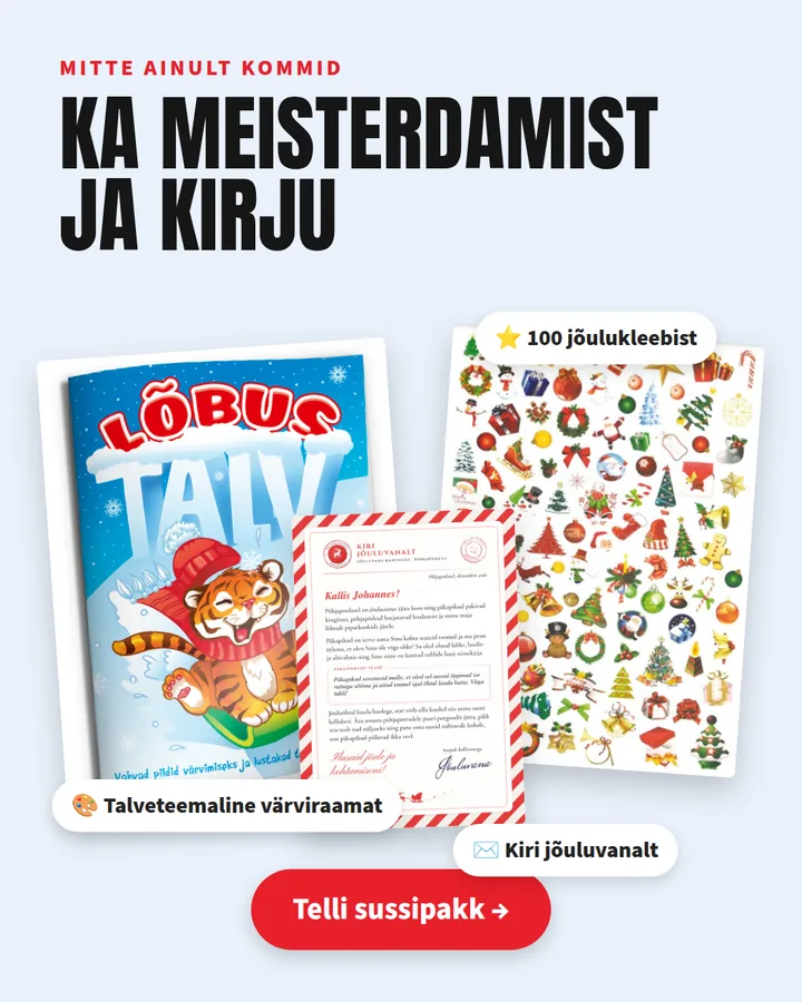 Värviraamat ja 100 jõulukleebist